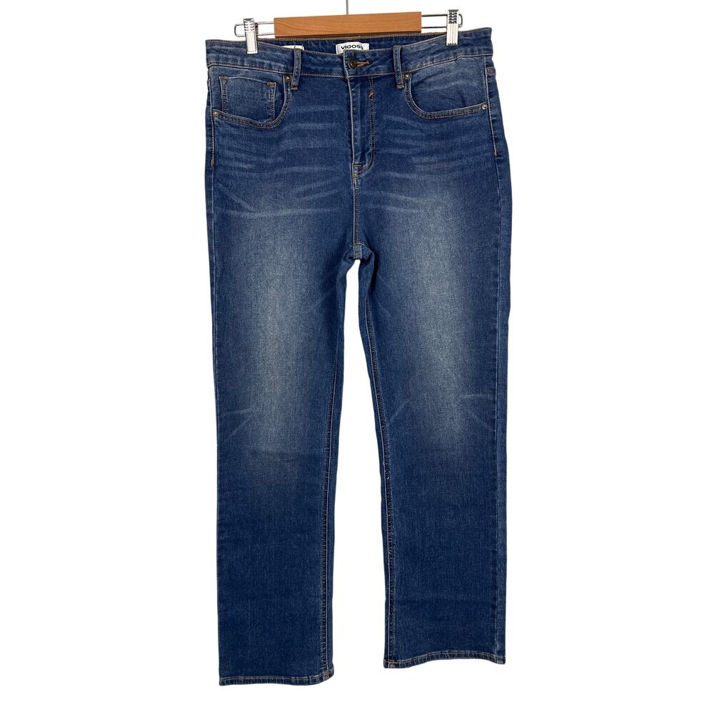 Vigoss‎ Women's 32 Ace Straight Stretch Classic Casual Modern Blue Denim Jeans